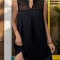 Lace Detail Notched Sleeveless Mini Dress