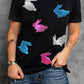 Plus Size Rabbit Round Neck Short Sleeve T-Shirt