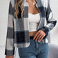 Plaid Open Front Long Sleeve Jacket