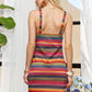 ADORA Contrast Striped V-Neck Mini Dress