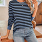 Striped Round Neck Long Sleeve T-Shirt