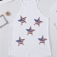 Sequin US Flag Star Grecian Neck Tank