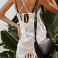 Sand n' Sun Tassel Openwork Spaghetti Strap Cover Up Dress