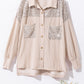 Sequin Button Up Dropped Shoulder Jacket