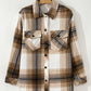 Plaid Button Up Long Sleeve Shacket