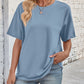 Lovelet Exposed Seam Round Neck Half Sleeve T-Shirt