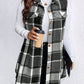 Honey Plus Size Pocketed Plaid Button Up Vest Coat