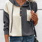 Waffle-Knit Two-Tone Long Sleeve Hoodie