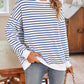 Lovelet Striped Round Neck Long Sleeve Sweatshirt