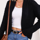 Solid Color Open Front Cardigan