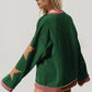 Double Take Star Patched Long Sleeve Sweatshirt