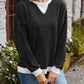 Contrast Round Neck Long Sleeve Sweatshirt