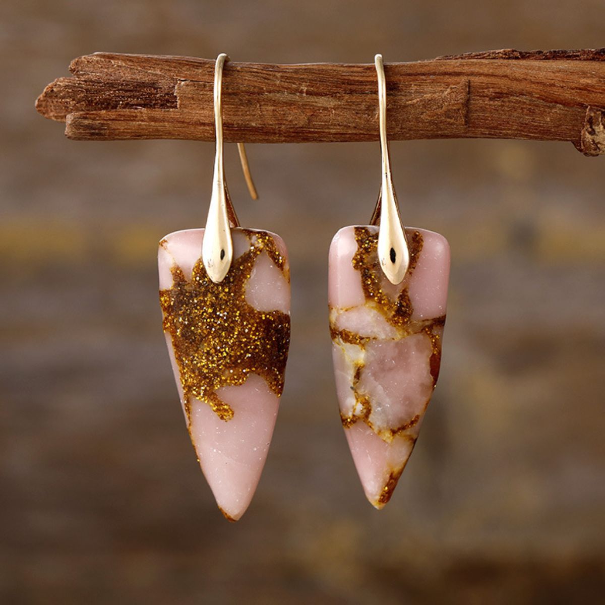 Natural Stone Geometric Shape Earrings