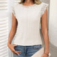 Lace Detail Round Neck Cap Sleeve Top