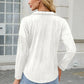 Texture Collared Neck Long Sleeve Blouse