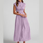Cutout Mock Neck Sleeveless Ruched Dress