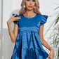 Full Size Ruffled Leopard Cap Sleeve Top