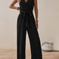 Tied Surplice Sleeveless Wide Leg Jumpsuit