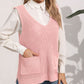 Pocketed V-Neck Sweater Vest