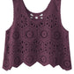 Openwork Round Neck Knit Vest