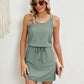 Eyelet Scoop Neck Sleeveless Dress