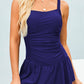 Full Size Ruched Square Neck Sleeveless One-Piece Swimwear