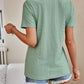 Full Size Eyelet V-Neck Short Sleeve Top
