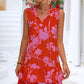 Printed Tie Neck Sleeveless Dress