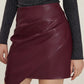 Ruched Mini Skirt with Zipper