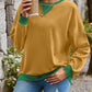 Contrast Round Neck Long Sleeve Sweatshirt