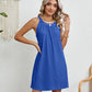 Eyelet Grecian Neck Mini Dress