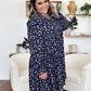 Double Take Full Size Printed Ruffle Hem Long Sleeve Dress
