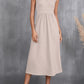 Ruched Sleeveless Midi Dress