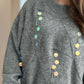Sequin Mock Neck Long Sleeve Sweater