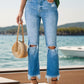 Summer Anastacia Distressed Raw Hem Jeans with Pockets