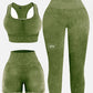 3 Piece Washed Square Neck Wide Strap Active Set