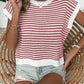 Full Size Striped Round Neck Sweater Vest