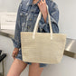Solid Color Woven Tote Bag