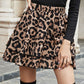 Ruffled Leopard Elastic Waist Skirt