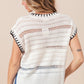 BiBi Stitch Edge Pointelle Side Slit Sweater Vest - Brand BiBi