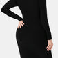 Basic Bae Full Size Built-In Shapewear Square Neck Long Sleeve Dress
