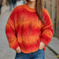 Openwork Round Neck Long Sleeve Sweater