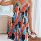 Lace Detail Printed V-Neck Sleeveless Dress