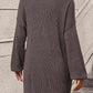 Collared Neck Long Sleeve Sweater Dress with Pockets