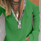 Sequin V-Neck Cold Shoulder Top
