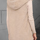 Texture Solid Color Hooded Vest Coat