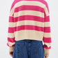Striped Button Down Drop Shoulder Cardigan