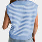 Mandy Collared Neck Striped Sweater Vest