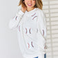 Sequin Baseball Round Neck Dropped Shoulder Sweatshirt