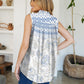Frill Printed Mock Neck Top